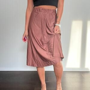 70s midi satin skirt shimmer